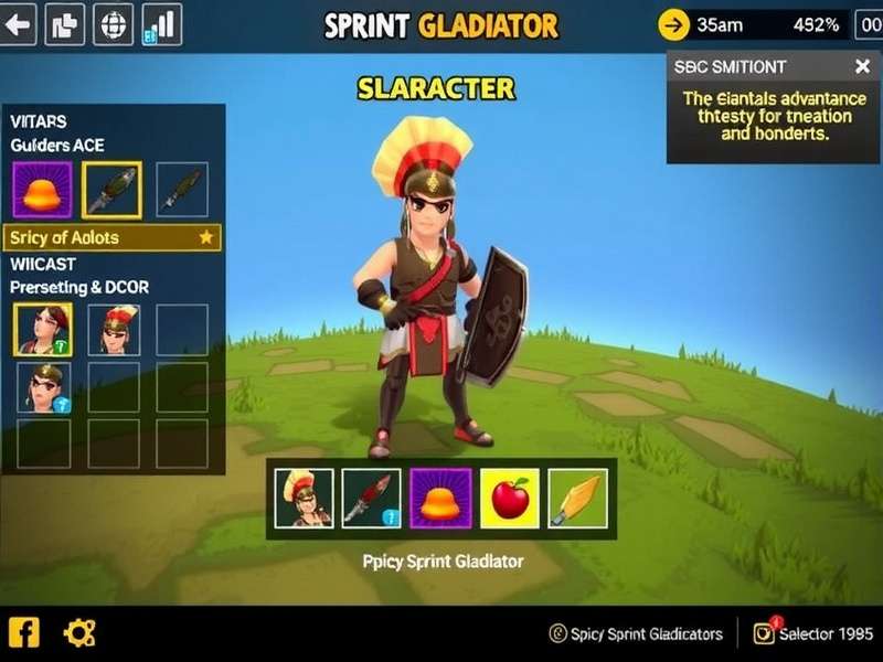 Spicy Sprint Gladiator character customization options